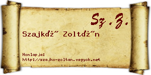 Szajkó Zoltán névjegykártya